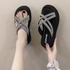 Internet celebrity platform slippers women's 2024 new summer fashion versatile wear wedge heel sponge cake beach cool slippers