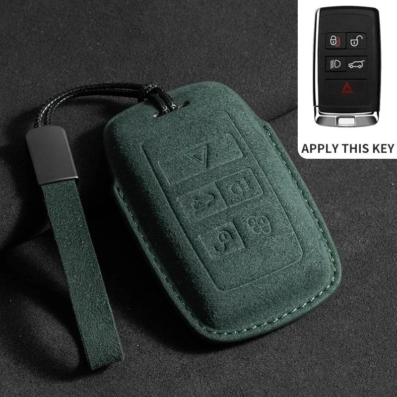 Voor Land Rover Range Rover Sport Evoque Freelander Voor Jaguar Xf Xj Xe Xjl Xf Beschermer Sleutelhanger Suede Auto Afstandsbediening Sleutelhoes Cover