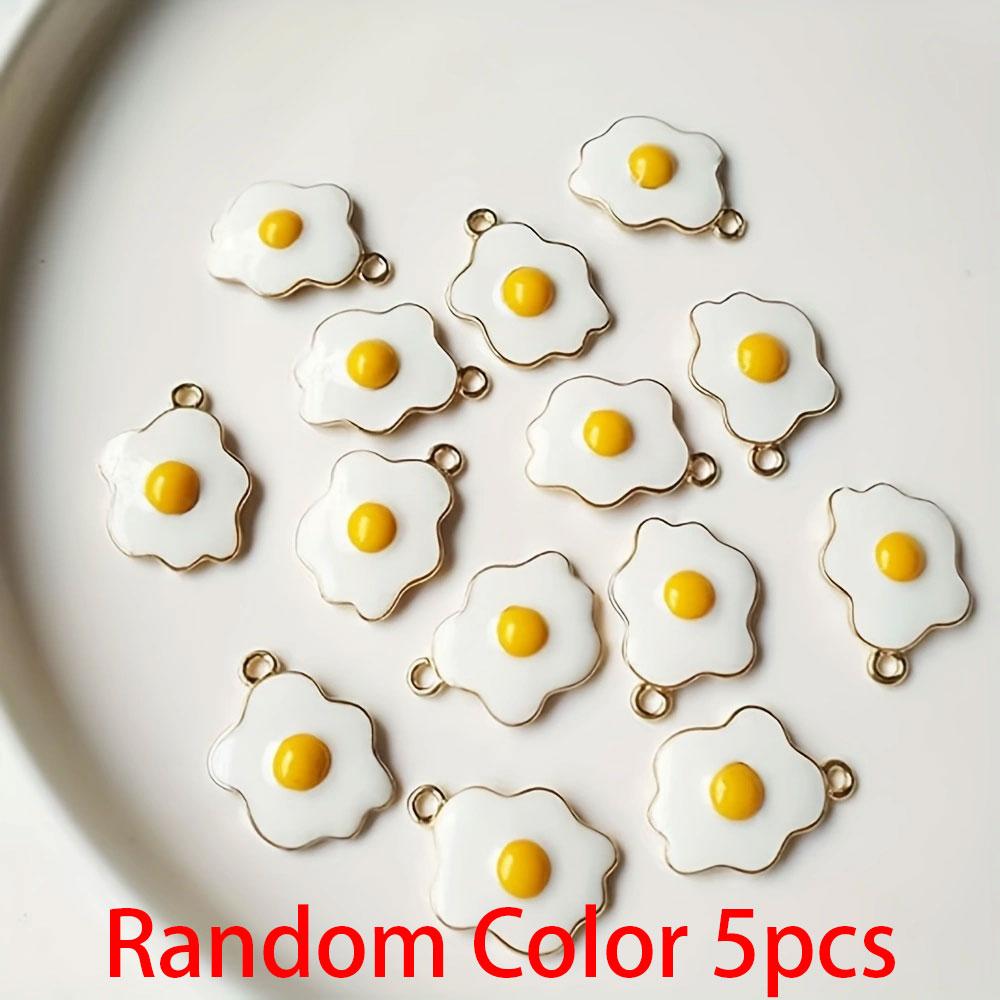 

5/10/20pcs Alloy Drip Oil Fried Egg Pendant Boiled Egg Swinging Pendant Accessories DIY Bracelet Necklace Earring Accessories 5pcs