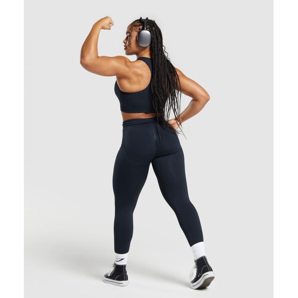 Gymshark Lift Contour Seamless Leggings Midnight Blue Black Marl B6a9c Ucvj