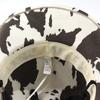 Cow Print Western Cowboy Hat Bull Head Metal Decor Rivet Leather Band Wide Brim Party Fedora Hat