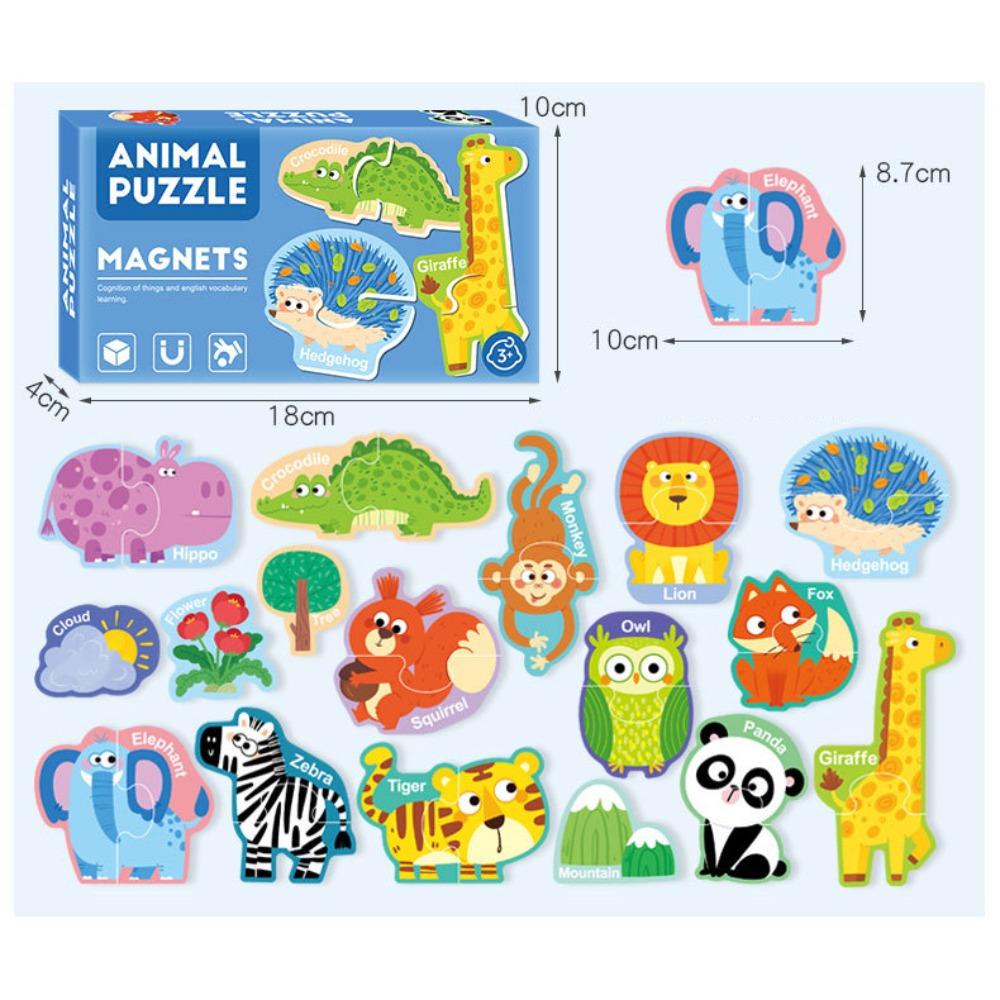 Montessori Fridge Magnets Matching Puzzle Animal Magnets Early Education