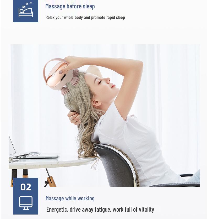 SIVIKOLIN Electric Waterproof Silicone Head Massager for Therapy and Meridian Relief