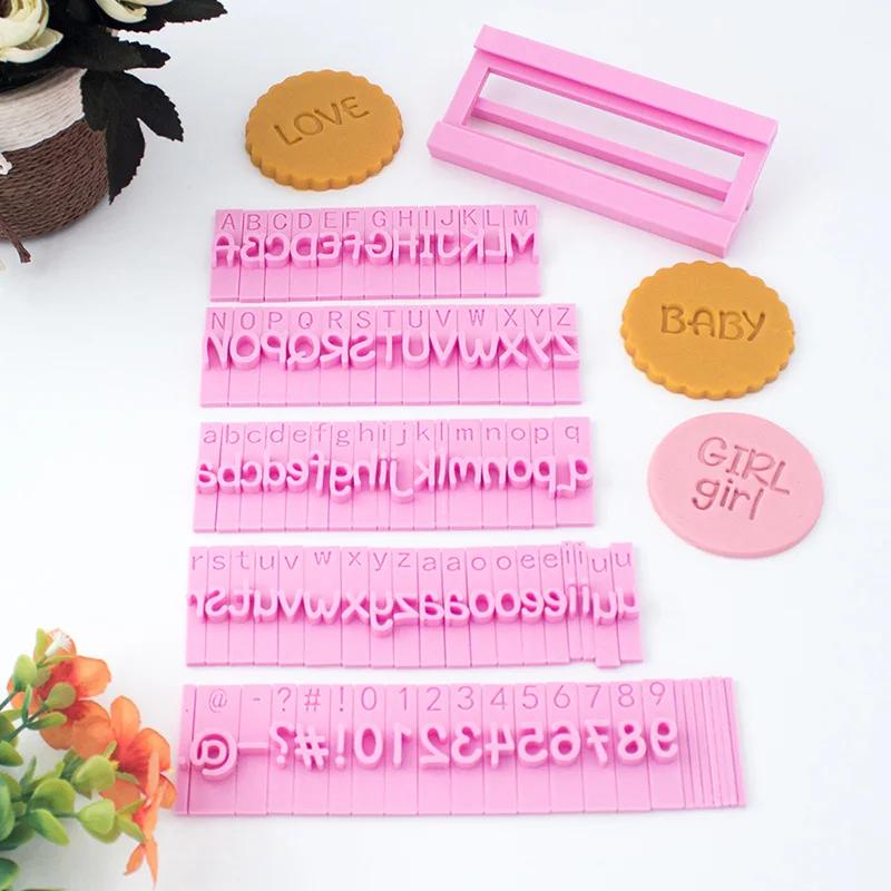 Alphabet A-Z Letter & Symbol Cookie Stamp Set Number Uppercase Letter Lowercase Letter Full Font Set Cake Clay Embosser Stamp