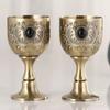 Exquisite Liqueur Glass, Alloy Portable Vintage Goblets, European Relief Mini Vodka Cup,  Creative Home Table Decoration, 1pcs