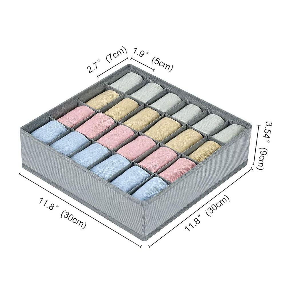 Clothes Ties Underwear Storage Organizer Foldable Large Capacity Drawers Clothes Organizer Compartments 24-Grid