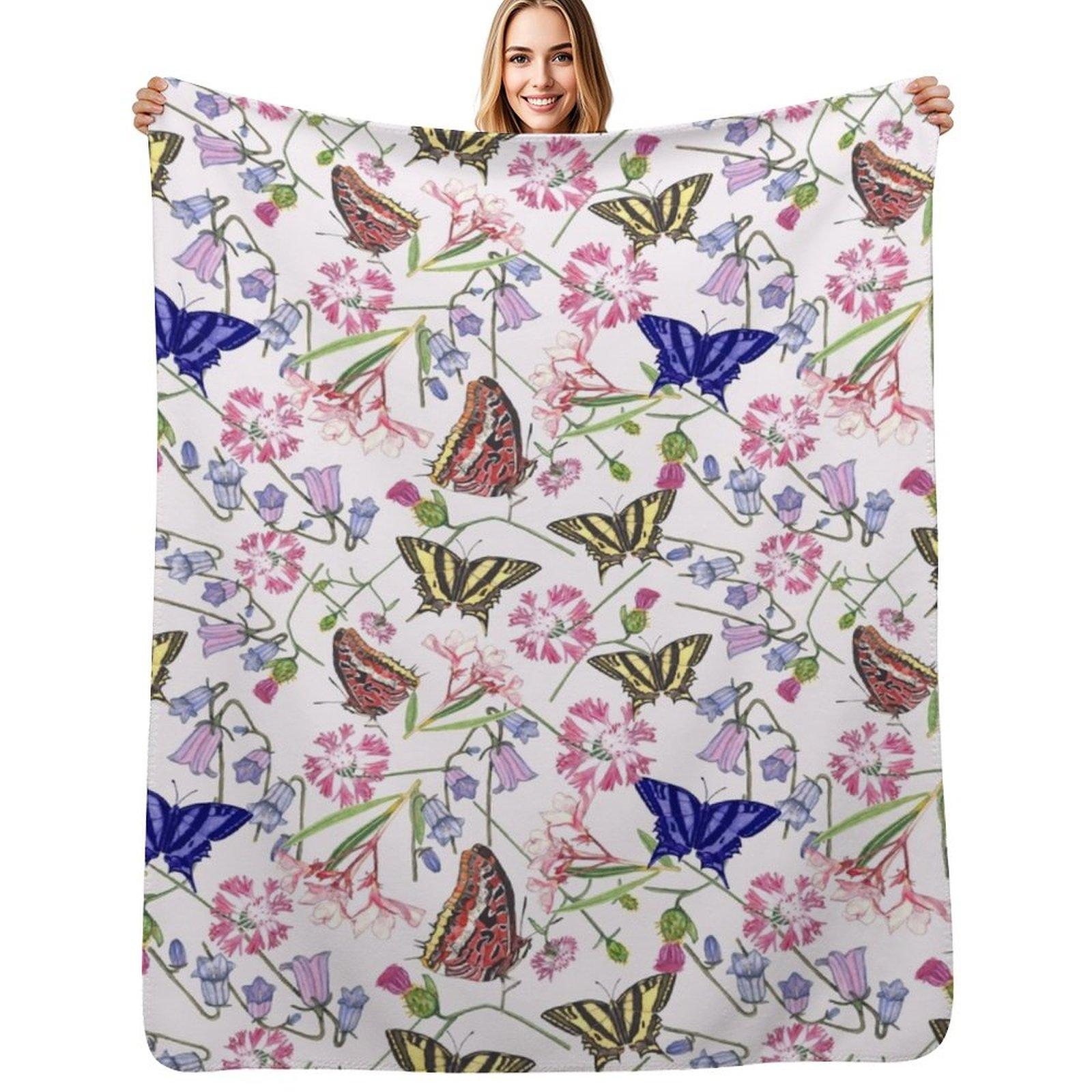 Gardenflower Throw Blanket Warm Throw Blanket Gift for Anniversary Size: 75*100cm, Weight: 230 GSM
