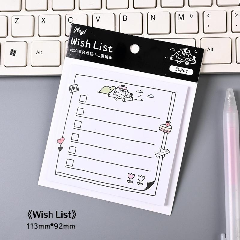 Kawaii Stationery High Quality Self Adhesive Reminder Feline Sticky Notes Portable Black White Notepads For Office Students Home