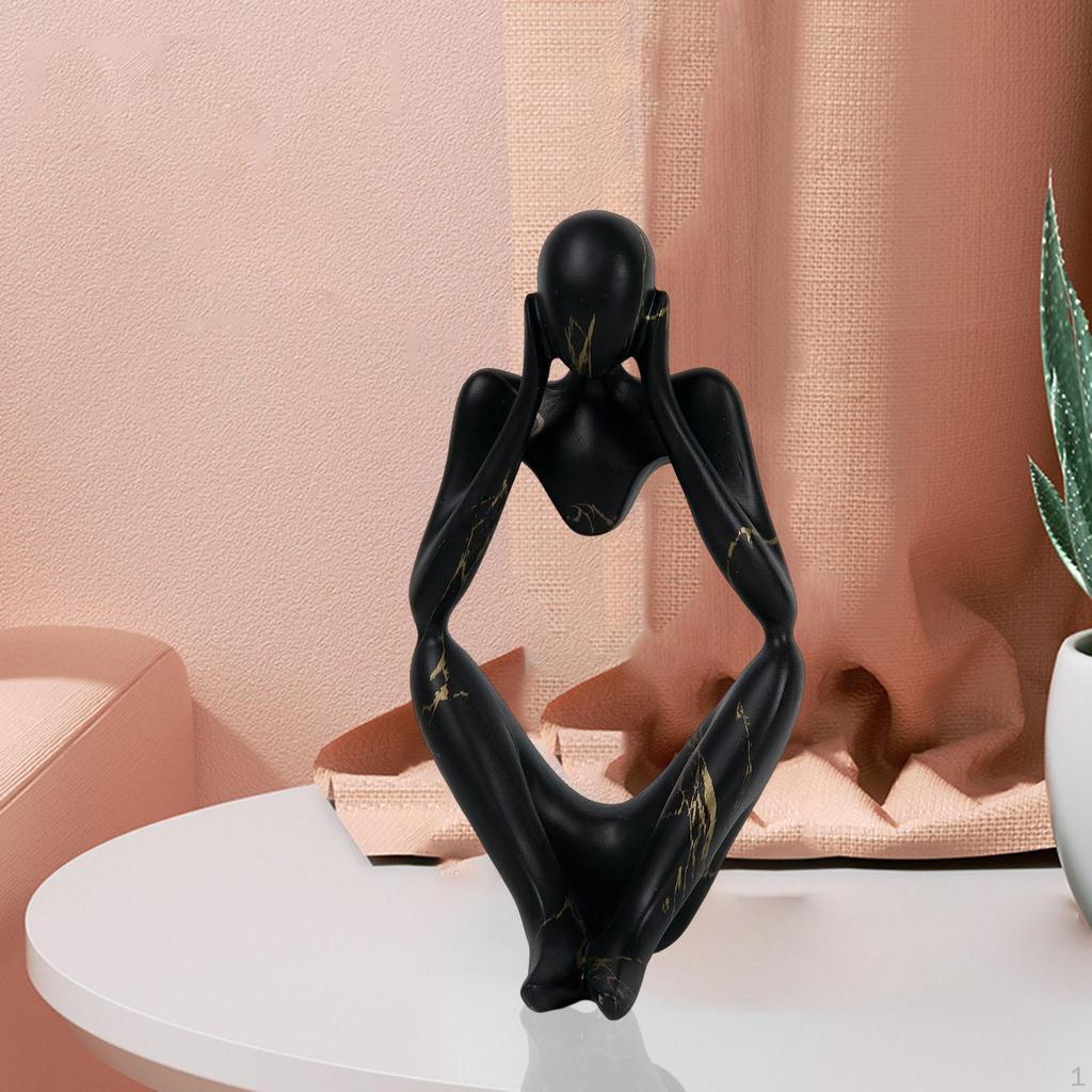 Abstract Thinker Statue Resin Ornament for Restaurant Holiday Decorations