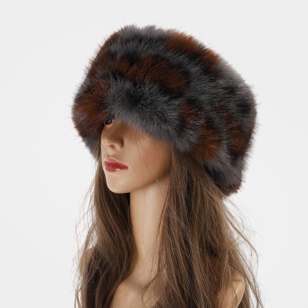 Rabbit Fur Leopard Print Hairband Animal Pattern Faux Fur Hair Band Winter Hair Accessories