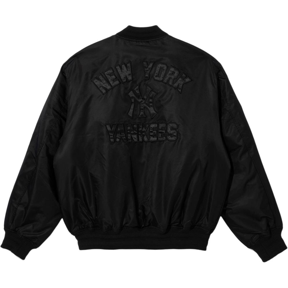 New Era MLB Solid Color Baseball Collar Hidden Button Drop Shoulder Long Sleeve Jacket Unisex Jacket Black 14397945