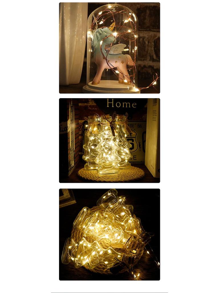 LED Solar Copper Wire String Christmas Fairy Lights - 8 Modes for Outdoor Decoration
