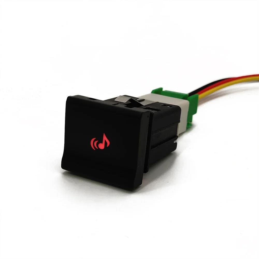 1PC For VW Polo Car Red LED Light Music LED DRL Front Fog Lamp Switch Push Button Switch with Wire Accessories
