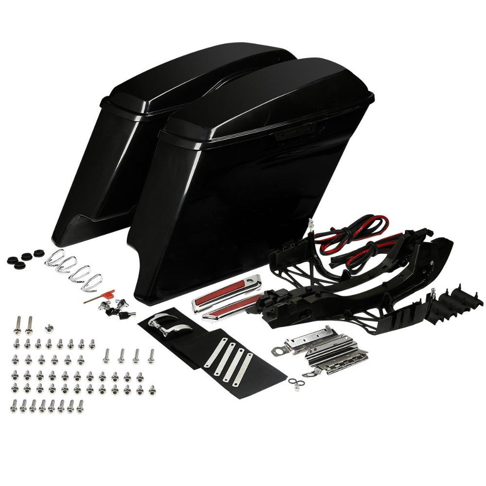 Motorcycle 5  Extended Unpainted Saddlebags For Harley Touring Road King Electra Glide Street Glide 2014-2022 United States