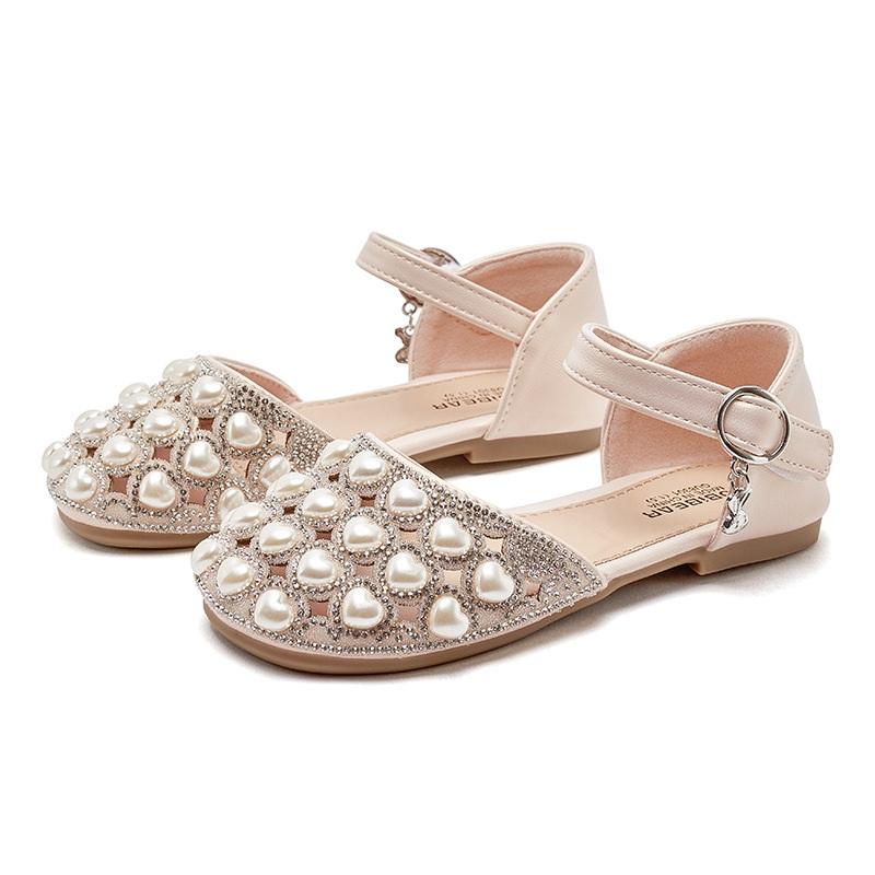 

HobiBear Сандалии для девочек, новые летние детские туфли с жемчугом на мягкой подошве, обувь принцессы Баотоу для девочек 26 розовый