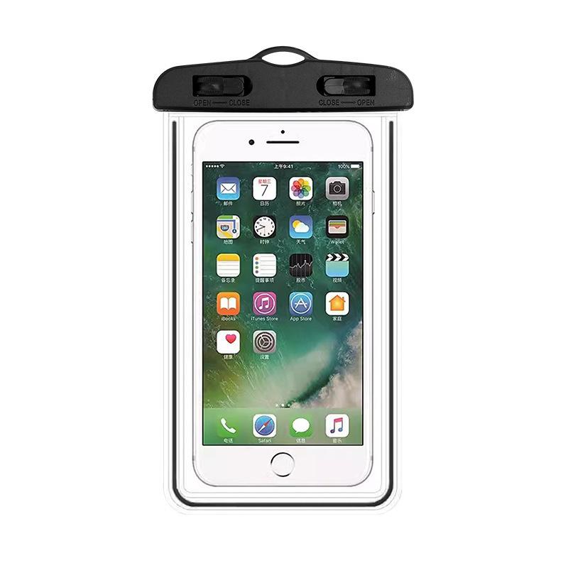 

Phone Pouch With Glow In The Dark; For Screen Use; For Swimming, Diving, Rafting, Takeaway Delivery Riders, Rain Bag For Underwater One Size чёрный
