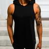 Trägertop Ärmellos Einfarbige Schweißabsorption Nicht reizend mit Hut Schnell trocknendes Polyester Herren Sportweste Fitness Trägertop für Herren