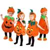 Set Costume di Zucca di Halloween per Bambini Ragazzi Ragazze Tuta Zucca Carina con Cappello e Sacchetto per Dolci Festa di Halloween Performance sul Palco