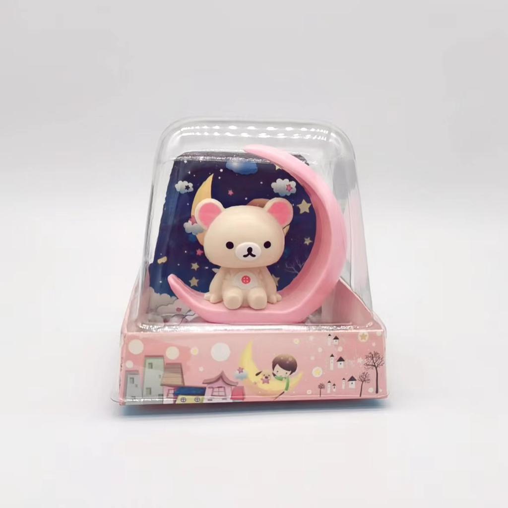 Rilakkuma Action Figures New Cute Nodding Relax Bear Doll Car Model Solar Energy Ornament Home Decoration Kids Classic Toys Gift