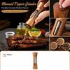 Manual Pepper Grinder Mill Adjustable Coarse Spice Grinder with Transparent Window Wooden Body Stainless Steel Top for Kitchen Use