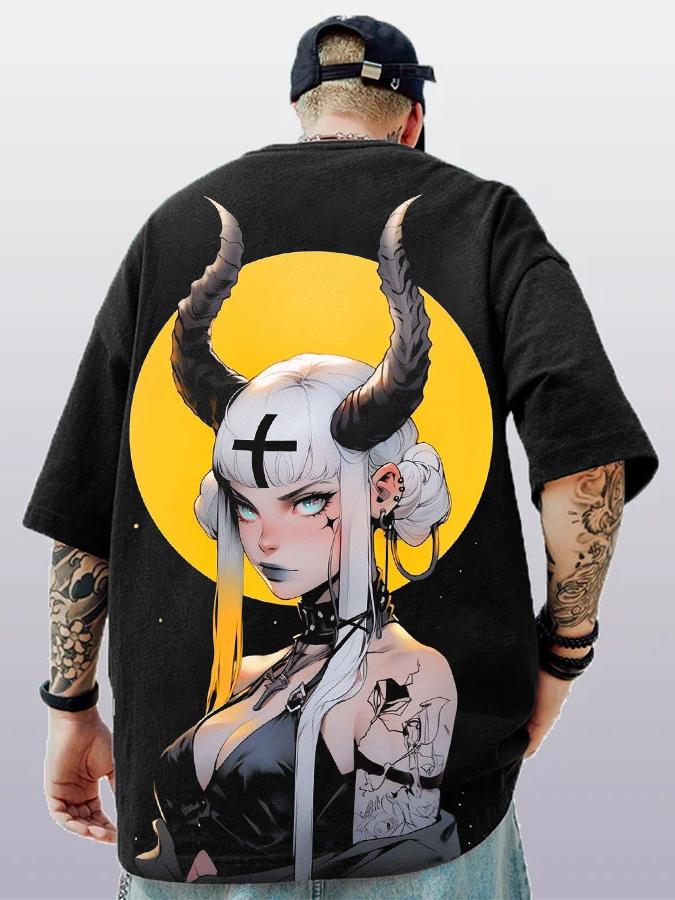 

Летняя модная футболка унисекс аниме персонаж японская уличная крутая парная футболка M