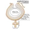 Practical Pearls Embellished Elegant Gold Crosses Necklace Decoration for Women with Layer Statement Pieces Pendant