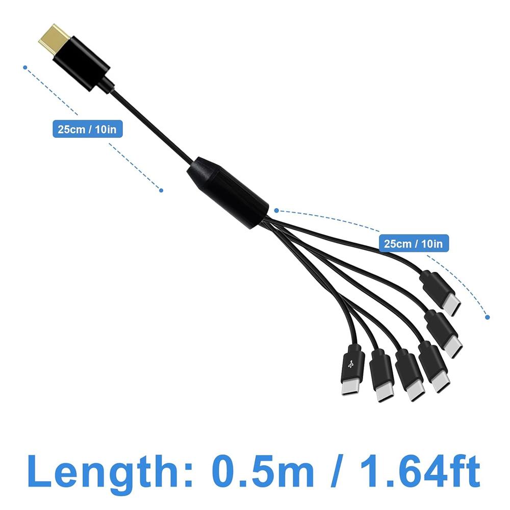 

USB C Splitter Cable Multi USB C to USB C Cable 6 in 1 Type C Male Charger Cable for Android Samsung Tablet and TypeC Device