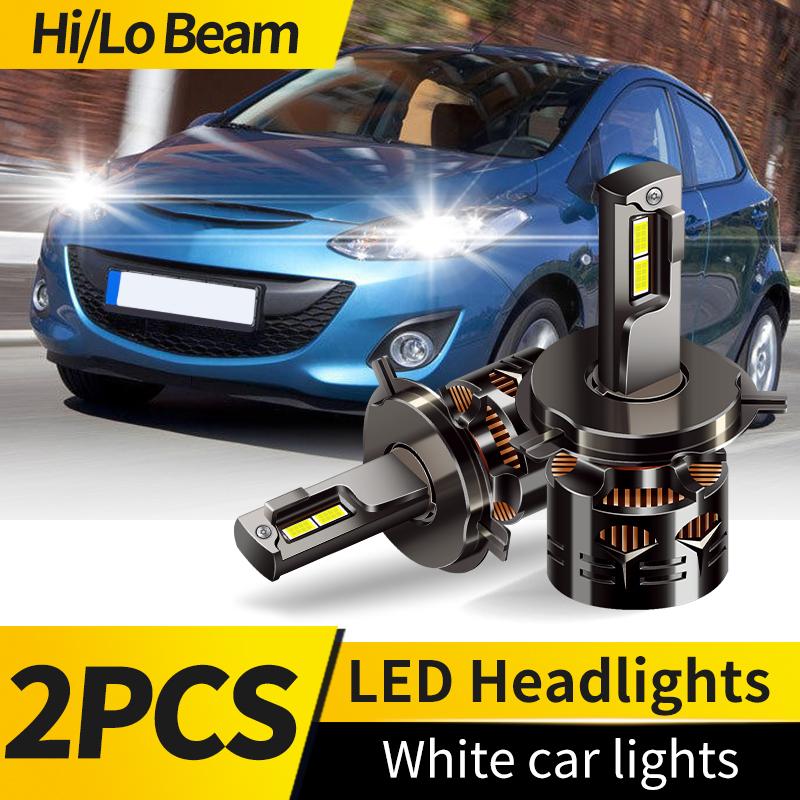 

2PCS Canbus H4 LED Headlight HB2 High Low Beam Bulbs Auto Front Lamps For Mazda (AUS) 2 2002-2010 6000K White Led Lights for Car