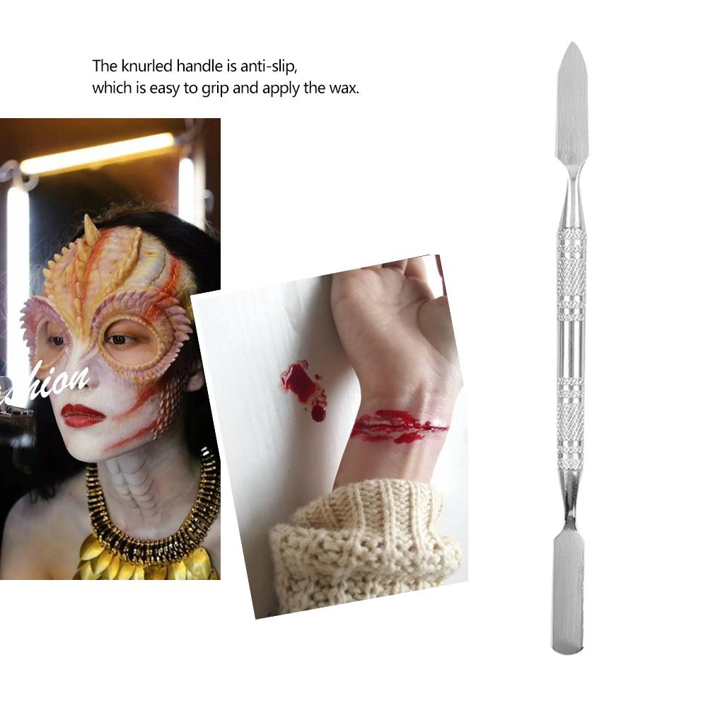 Stainless Steel Double Ended Scar Wax Spatula Applicator Special Effects FX Makeup Tool (S)