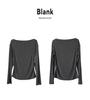 Juzhi Spring Retro Striped Off-Shoulder Slim Fit Long Sleeve T-shirt