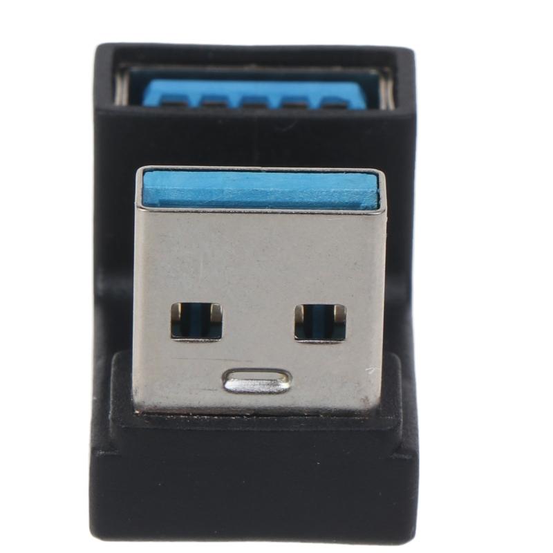 5Gbps Up & Down 180 Degree Angled USB 3.0 Adapter A Male to Female Extension Connector Work for LTE Adapter to Powerbank