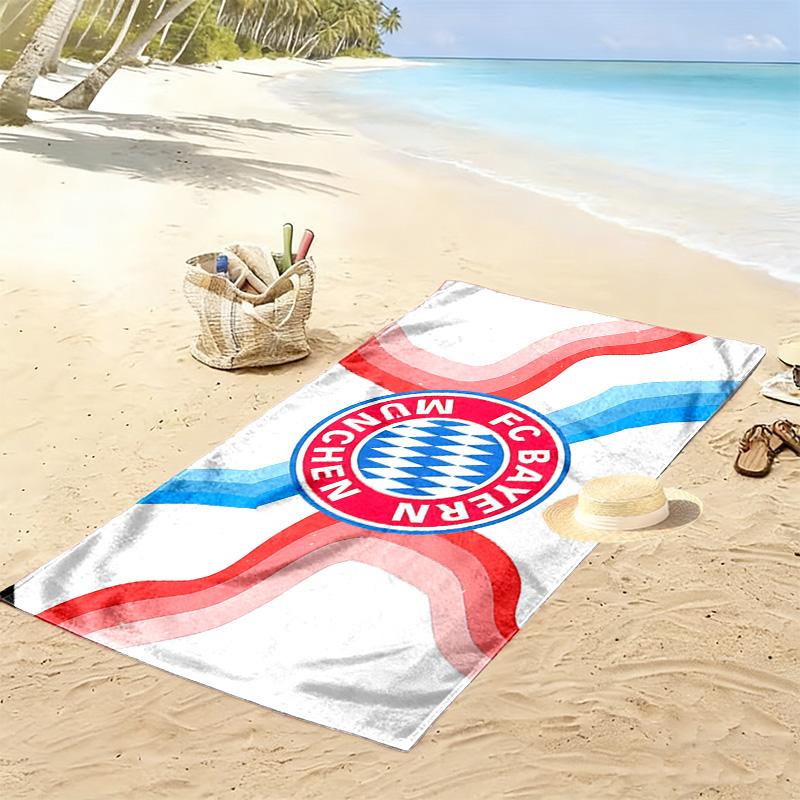 Asciugamano da Spiaggia con Stampa FC Bayern München, Asciugamano Grande Morbido Asciugatura Rapida per Spiaggia Campeggio Nuoto