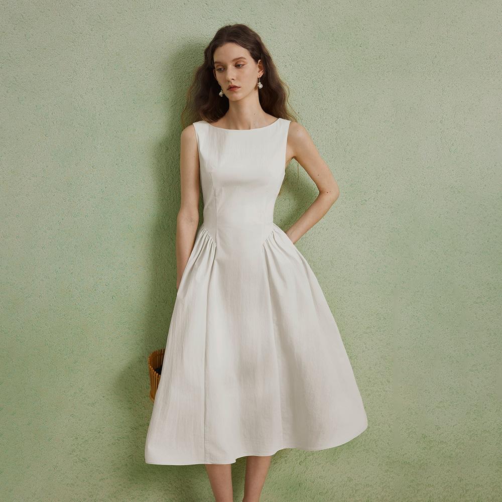 Waiwaiaiem Yy_Waist Sleeveless Dress_3Color