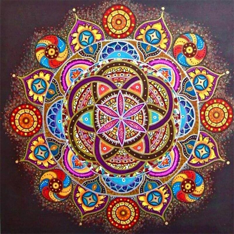 5D Diamond Painting Mandala Flowers Modern Pattern DIY Full Round Drill Cross Stitch Diamond Embroidery Home Decor Gift