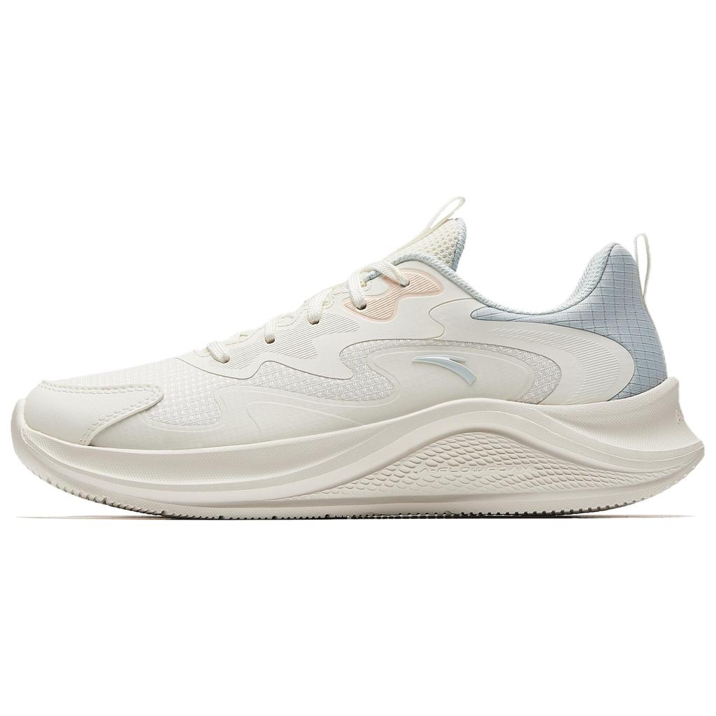 Anta Simple Versatile Shock Absorbing Wear Resistant Low Top Casual Running Shoes Women Sneaker White Blue Pink 922535574-2