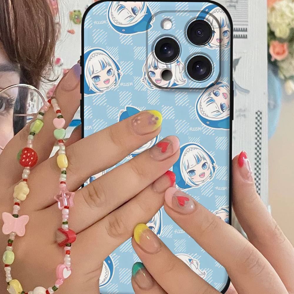 W-HololiveS Gawr Gura Phone Case For IPhone 17 16 15 14 13 12 11 PRO MAX PLUS Mini TPU Soft To Skin-friendly Case