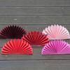 Red Semi-Circular Origami Craft Fan for Weddings, Photography, and Displays