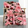 Rose Personalized Name Blanket Cozy Customizable Blanket Soft Warm Cozy Versatile for Office Chair Seaside Picnics Livingroom Four Seasons Multipurpos
