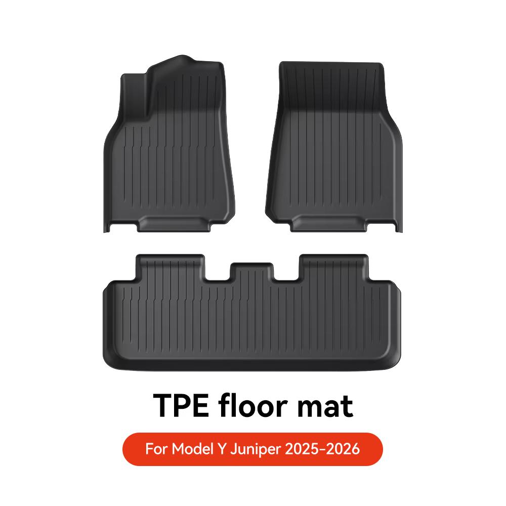 YZ TPE Car Floor Mats for Tesla Model 3 Y Highland Juniper 2019-2026 Luggage Mat Set Four Seasons Waterproof Anti-slip Trunk Mat