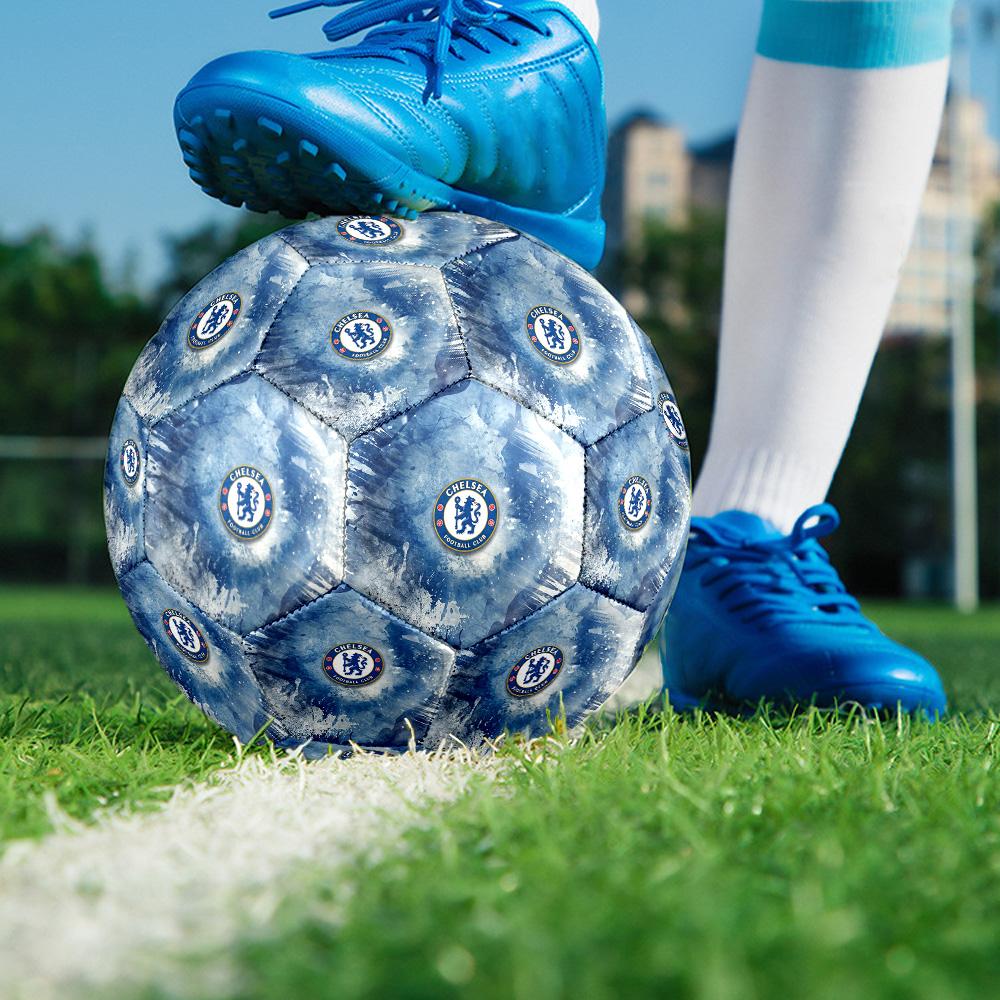 Chelsea FC CLUBSoccer Ball Colorato Per Tutte le Età Cucito a Macchina PVC Pronto per la Competizione Durevole Alto Rimbalzo