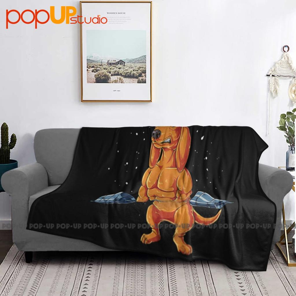 Gym Workout Dachshund Weightlifting Ultra-Soft Blanket Quilt Winter Sofa Cover Bed Covers