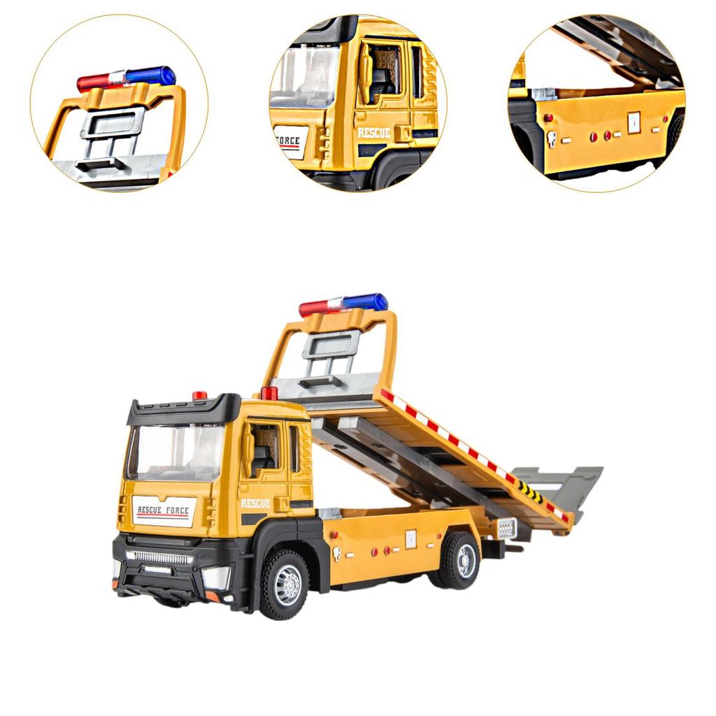 1/32 Tow Truck Toy,Construction Toys,Flatbed Trailer,Holiday Gift Alloy Model,Tow