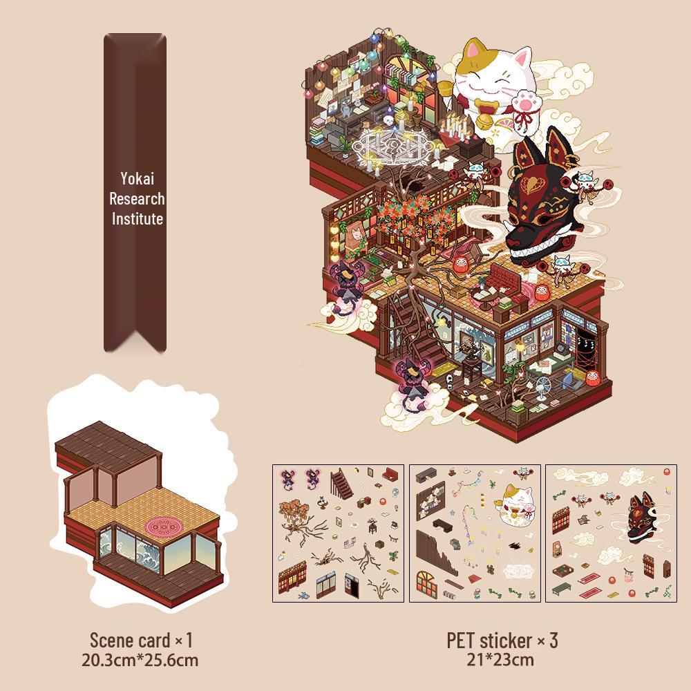 Micro Ink 3D Cartoon Decompression Stickers for DIY Miniature Scene Journals