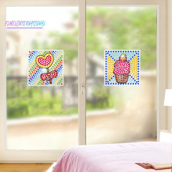 1 Set Diamant-Malerei-Aufkleber, funkelnder süßer Cartoon, DIY-Strassstein-Aufkleber-Set für Wanddekorationen zu Hause