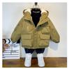Winter Down Cotton Jacket Boys Black Hooded Coat Children Outerwear Clothing Kids Parka Padded Snowsuit