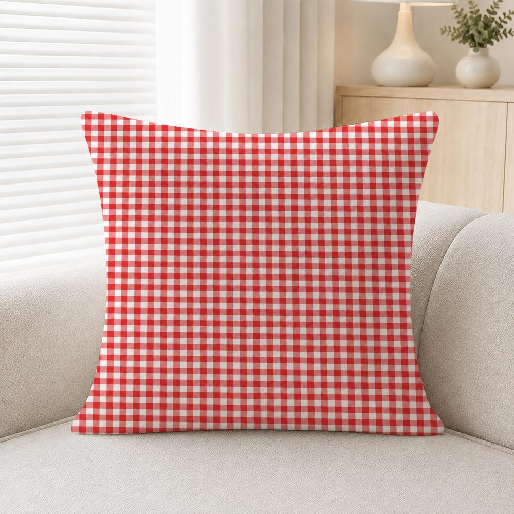 Pattern Gingham Pattern Cushion Cover Soft Plush Cushion Covers Fluffy Throw Pillow Cases For Sofa Bedroom Home Decor