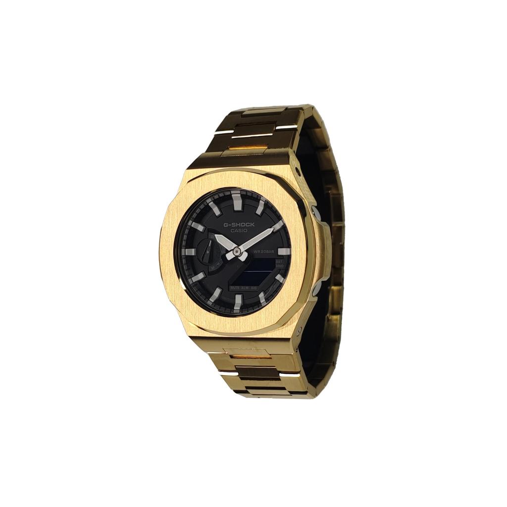 CASIO Custom Collection Electronic Movement Stainless Steel Strap Watch Men's Watches Black Dial GA-2100-1A