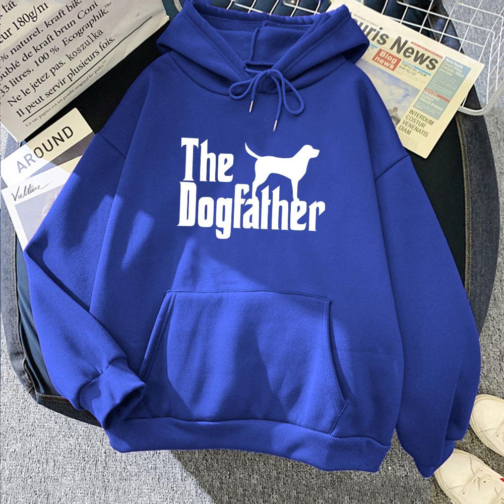 Graphic Clothes The Dogfather Cartoon Printing Sweatshirts Roupas Femininas Moletom Winter Fleece Long Sleeve Pullovers Women