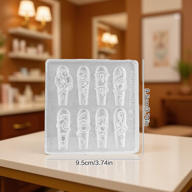 Silicone Mini Cartoon Snake Nail Mold Nail Stamping Stereoscopic Decorations Nails DIY Design Manicure Tools