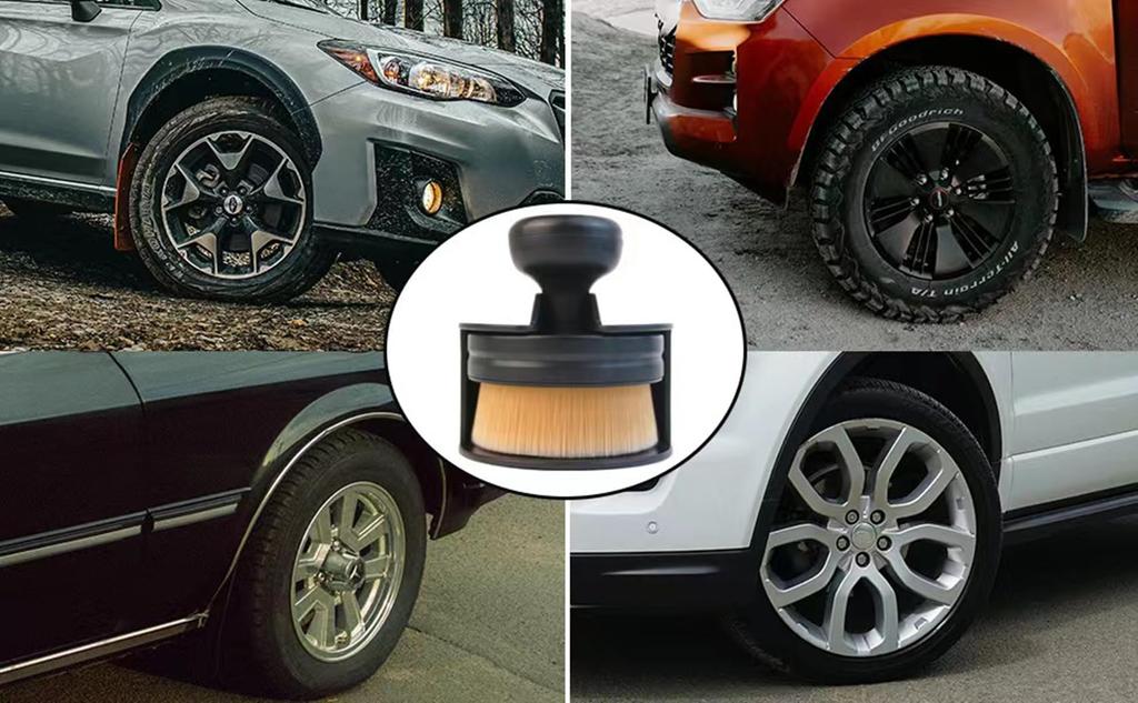 Auto Detailing Brush, Tire Applicator Brush, Soft Bristle Cosmetic Brush, Car Detail Cleaning Brush,